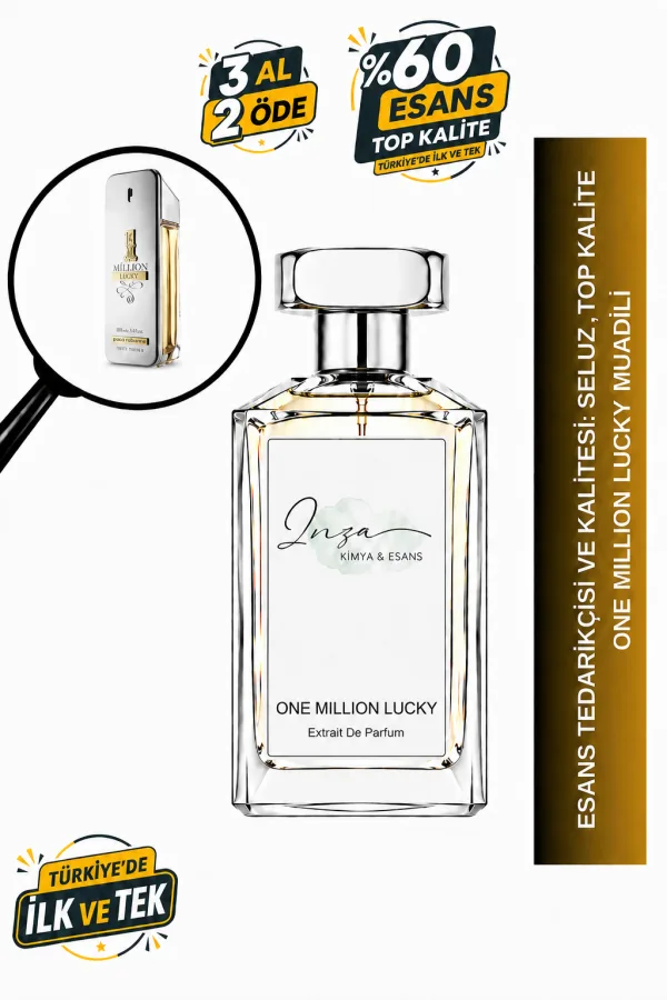 - Delux - One Million Lucky Muadili | Fındık - Bal - Erik - Sedir Ağacı | Tatlı ve Çekici Intense Erkek Delux Parfüm