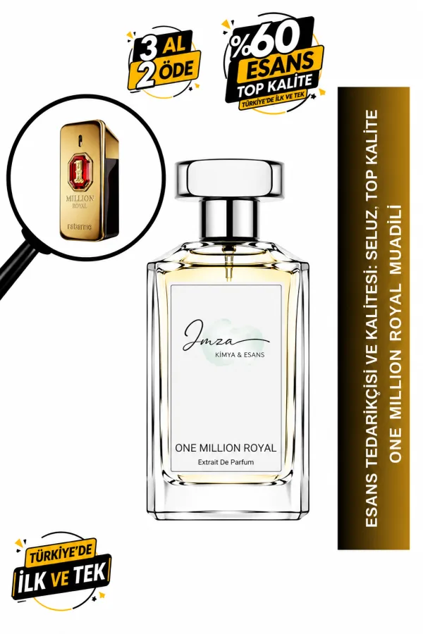 - Delux - One Million Royal Muadili | Kakule - Lavanta - Sedir Ağacı - Benzoin | Zarif ve Güçlü Intense Erkek Delux Parfüm