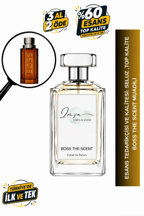 - Delux - Boss The Scent Muadili | Zencefil - Maninka - Lavanta - Deri | Çekici ve Maskülen Intense Erkek Delux Parfüm