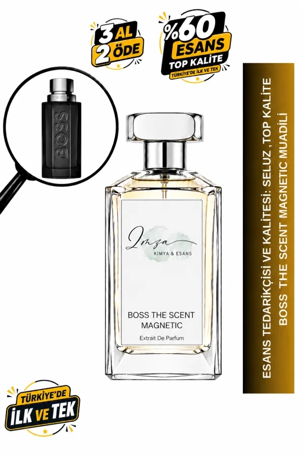 - Delux - Boss The Scent Magnetic Muadili | Maninka - Kepek Otu - Siyah Vanilya | Yoğun ve Çekici Intense Erkek Delux Parfüm