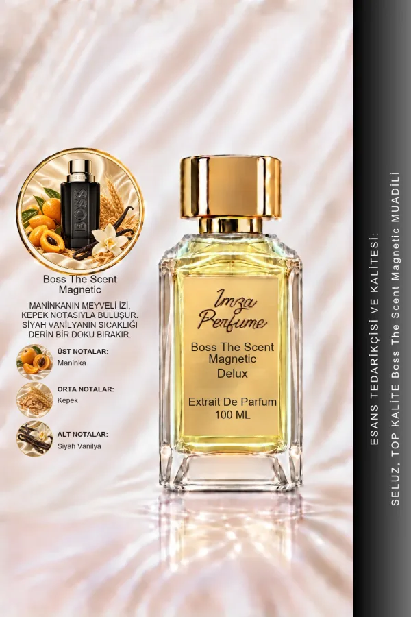 - Delux - Boss The Scent Magnetic Muadili | Maninka - Kepek Otu - Siyah Vanilya | Yoğun ve Çekici Intense Erkek Delux Parfüm