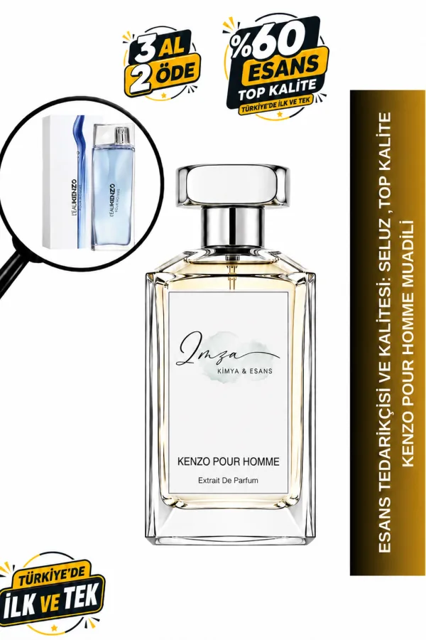 - Delux - Kenzo Pour Homme Muadili | Deniz Notaları - Adaçayı - Çam - Sandal Ağacı | Ferah ve Odunsu Intense Erkek Delux Parfüm
