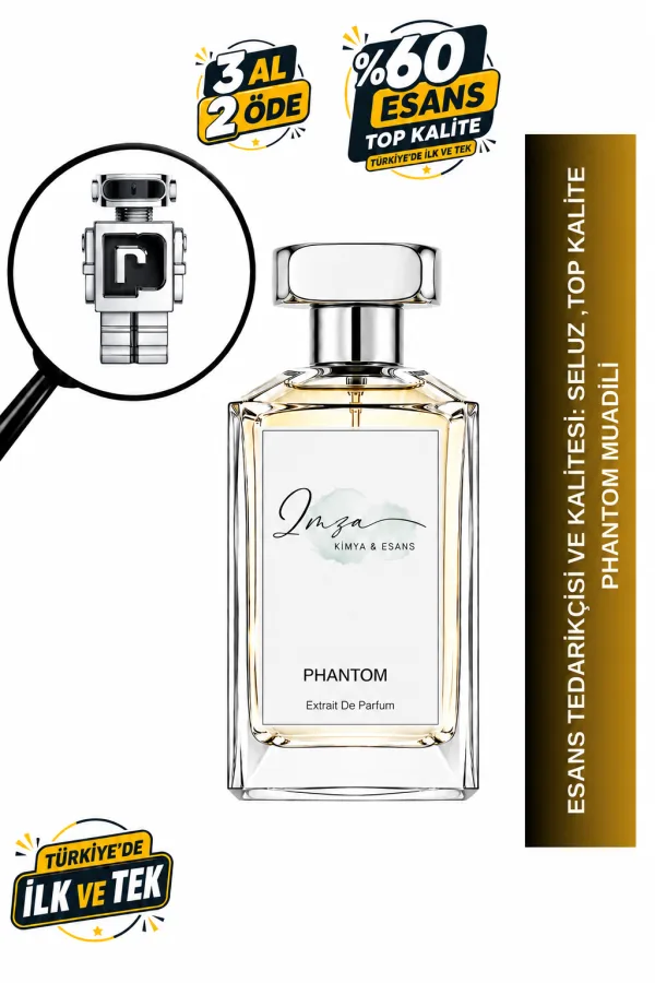 - Delux - Phantom Muadili | Limon - Lavanta - Elma - Vanilya | Ferah ve Modern Intense Erkek Delux Parfüm