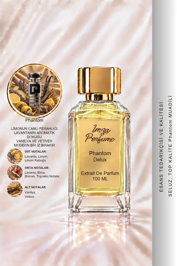 - Delux - Phantom Muadili | Limon - Lavanta - Elma - Vanilya | Ferah ve Modern Intense Erkek Delux Parfüm