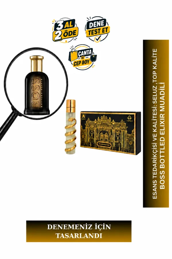 Boss Bottled Elixir Muadili Tanışma | Tütsü - Kakule - Vetiver - Sedir Ağacı | Sıcak ve Odunsu Erkek Extrait De Parfum