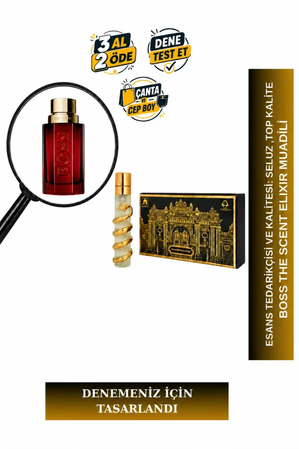 Boss The Scent Elixir Muadili Tanışma | Kırmızı Biber - Lavanta - Sandal Ağacı | Baharatlı ve Çekici Erkek Extrait De Parfum