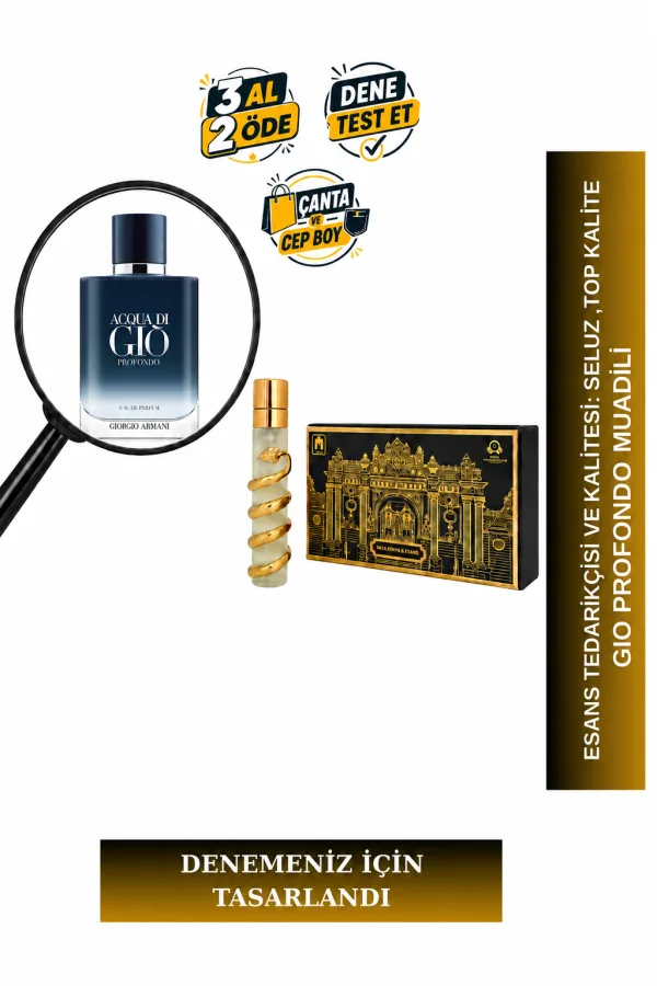 Gio Profondo Muadili Tanışma | Deniz Notaları - Mandalina - Amber | Derin ve Ferah Erkek Extrait De Parfum