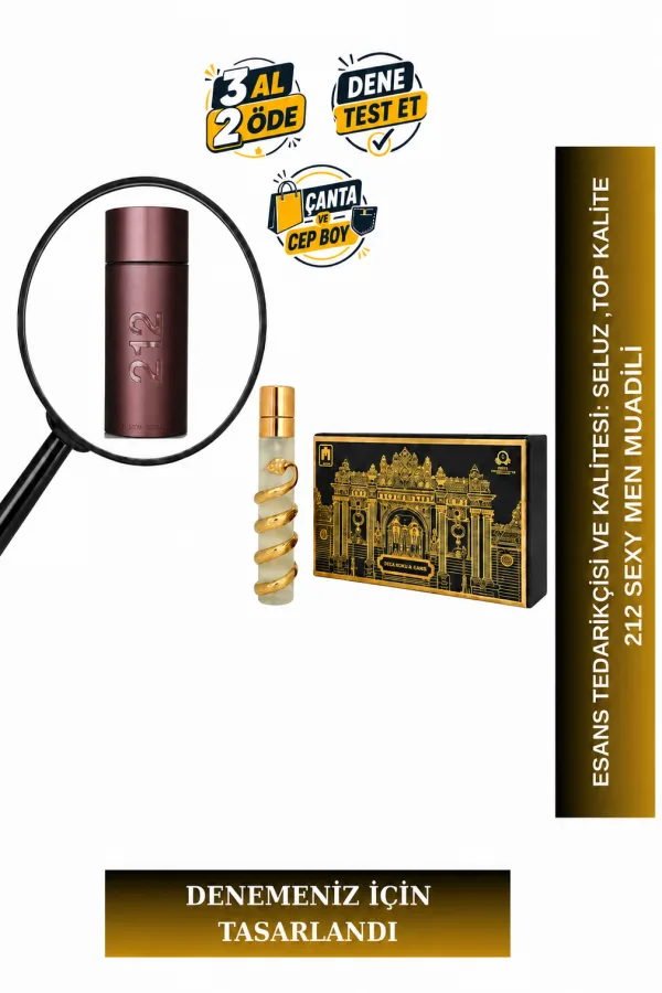 212 Sexy Men Muadili Tanışma | Mandalina - Kakule - Vanilya - Sandal Ağacı | Sıcak ve Çekici Erkek Extrait De Parfum