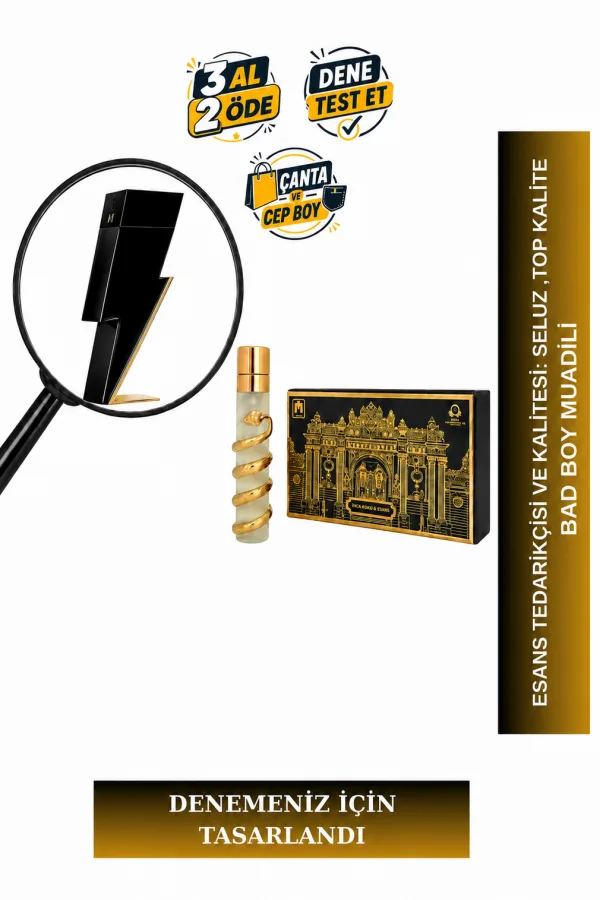 Bad Boy Muadili Tanışma | Beyaz Biber - Bergamot - Kakao - Tonka Fasulyesi | Baharatlı ve Çekici Erkek Extrait De Parfum