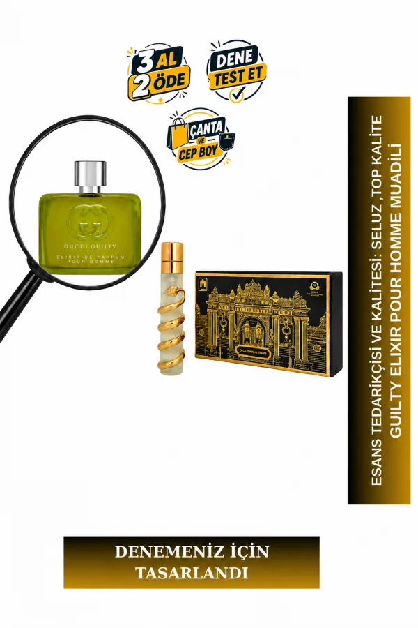 Guilty Elixir Pour Homme Muadili Tanışma | Portakal Çiçeği - Paçuli - Vanilya - Benzoin | Yoğun ve Çekici Erkek Extrait De Parfum