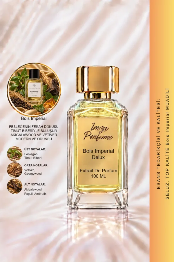- Delux - Bois Imperial Muadili | Fesleğen - Vetiver - Akigalawood - Paçuli | Karizmatik ve Odunsu Intense Unisex Extrait De Parfüm