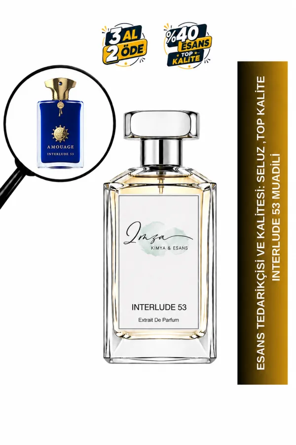 Interlude 53 Muadili | Tütsü – Amber – Deri – Oud | Ekstra Yoğun ve Gizemli Erkek Extrait De Parfum