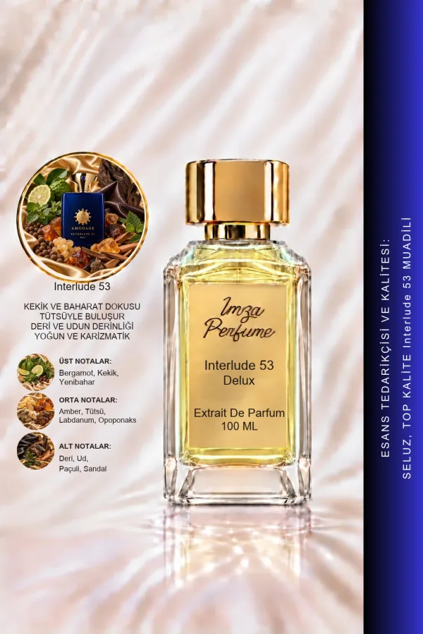 - Delux - Interlude 53 Muadili | Tütsü – Amber – Deri – Oud | Ekstra Yoğun ve Gizemli Erkek Delux Parfüm