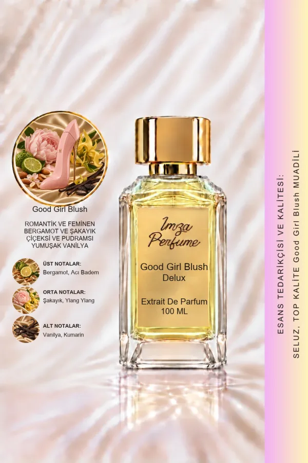 - Delux - Good Girl Blush Muadili | Şakayık – Ylang Ylang – Vanilya – Tonka | Yoğun Kadın Delux Parfüm