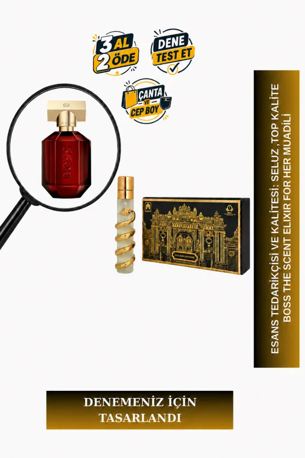 Boss The Scent Elixir For Her Muadili Tanışma | Pembe Biber – Belladonna Çiçeği – Amber | Baharatlı Amberli Kadın Extrait De Parfum