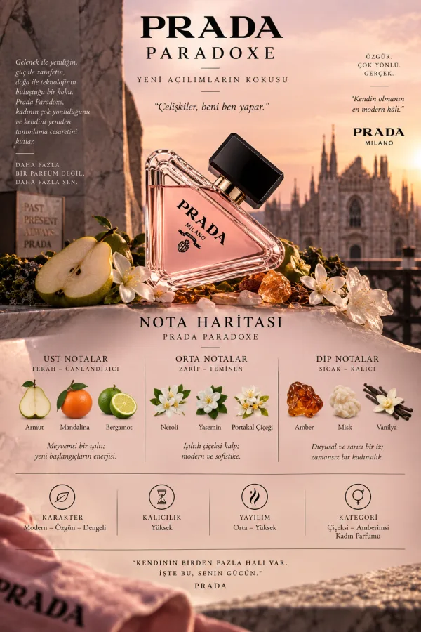 - Delux - Paradoxe Muadili | Neroli – Amber – Misk | Çiçeksi Amberli Kadın Delux Parfüm