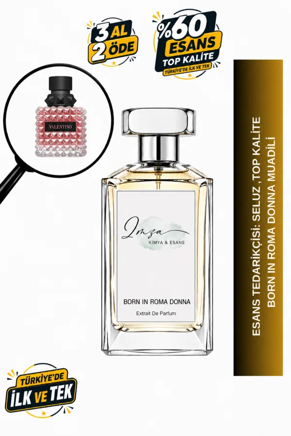 - Delux - Born in Roma Donna Muadili | Sambac Yasemini – Kaşmir Ağacı – Bourbon Vanilyası | Çiçeksi Amber Kadın Delux Parfüm