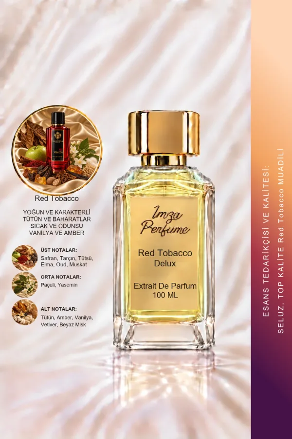 - Delux - Red Tobacco Muadili | Tütün – Tarçın – Oud – Vanilya | Baharatlı Sıcak Unisex Delux Parfüm
