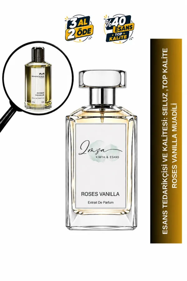 Roses Vanilla Muadili | Gül – Vanilya – Lokum – Beyaz Misk | Tatlı Gourmand Unisex Extrait De Parfum
