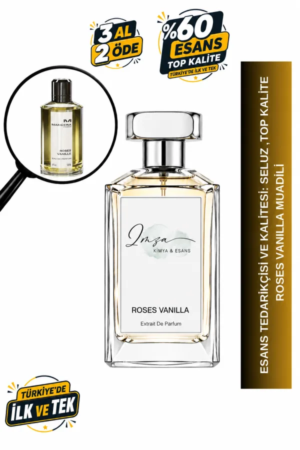 - Delux - Roses Vanilla Muadili | Gül – Vanilya – Lokum – Beyaz Misk | Tatlı Gourmand Unisex Delux Parfüm