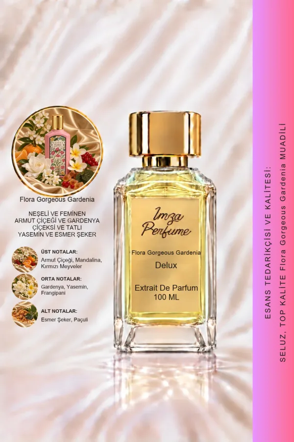 - Delux - Flora Gorgeous Gardenia Muadili | Gardenya – Yasemin – Armut Çiçeği – Esmer Şeker | Tatlı Çiçeksi Kadın Delux Parfüm