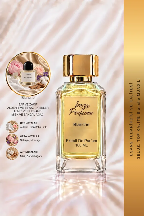 Blanche Muadili | Aldehit – Gül – Misk – Sandal Ağacı | Temiz Çiçeksi Unisex Extrait De Parfum