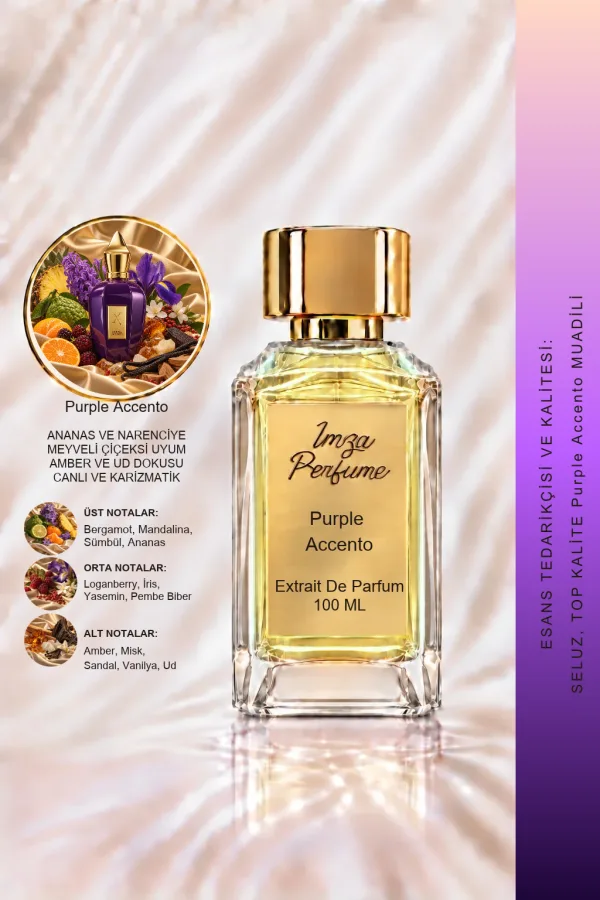 Purple Accento Muadili | Ananas – Loganberry – İris – Oud | Meyvemsi Pudramsı Unisex Extrait De Parfum