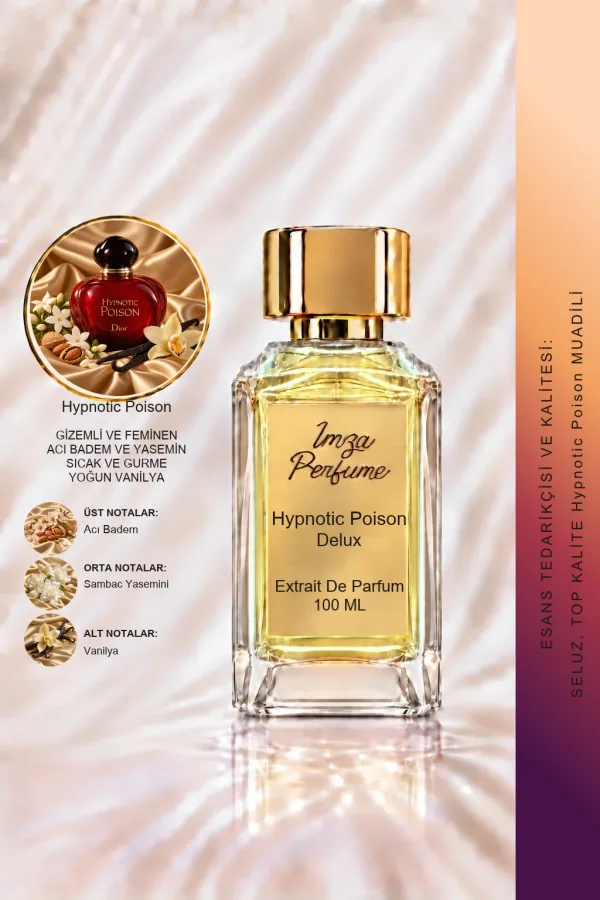 - Delux - Hypnotic Poison Muadili | Acı Badem – Sambac Yasemini – Vanilya – Sandal Ağacı | Amberli Vanilyalı Kadın Delux Parfüm