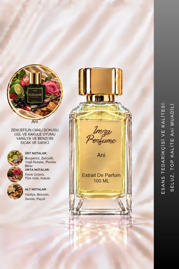 Ani Muadili | Bergamot – Mavi Zencefil – Vanilya – Benzoin | Baharatlı Vanilyalı Unisex Extrait De Parfum